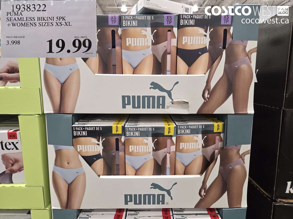 Puma Women's Seamless Bikini Underwear 5 Pack L